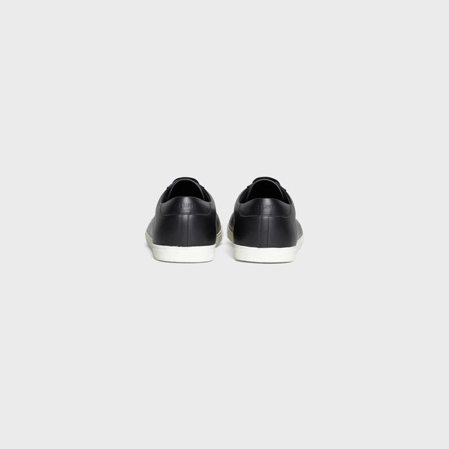 CELINE TRIOMPHE LOW LACE UP SNEAKER IN CALFSKIN BLACK