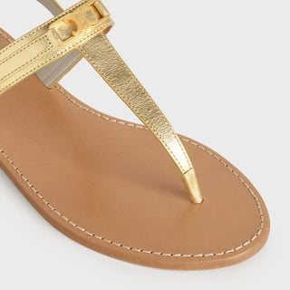 CELINE TRIOMPHE THONG IN METALIZED CALFSKIN GOLD