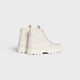 PATAPANS LACE UP BOOT WITH TRIOMPHE PATCH IN CANVAS WHITE