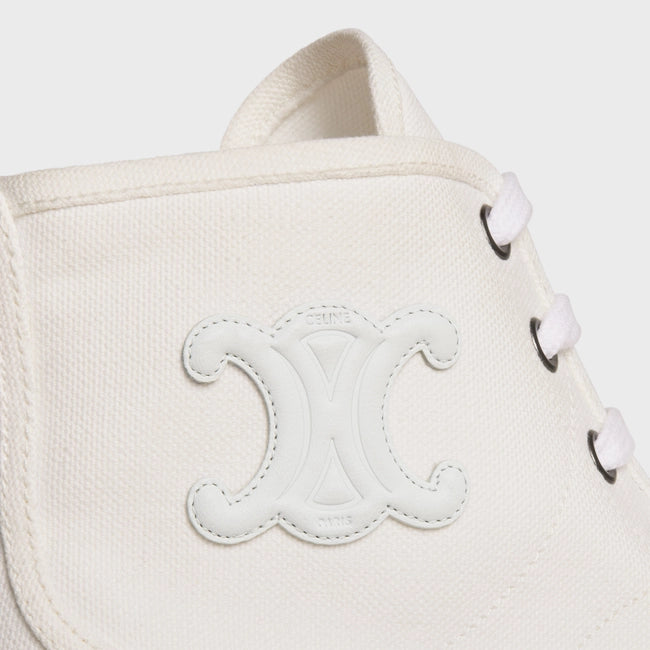 PATAPANS LACE UP BOOT WITH TRIOMPHE PATCH IN CANVAS WHITE