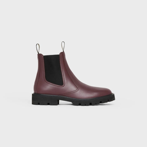 MARGARET CHELSEA BOOT IN CALFSKIN BURGUNDY