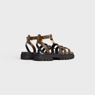 CLEA TRIOMPHE GLADIATOR CHUNKY SANDAL IN VEGETABLE - TANNED CALFSKIN KHAKI