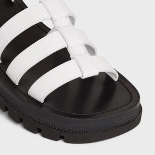 CLEA TRIOMPHE GLADIATOR CHUNKY SANDAL IN CALFSKIN OPTIC WHITE