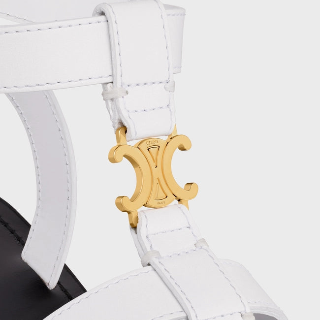 CLEA TRIOMPHE GLADIATOR CHUNKY SANDAL IN CALFSKIN OPTIC WHITE