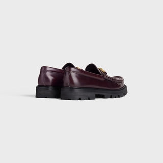 CELINE MARGARET LOAFER WITH TRIOMPHE CHAIN IN POLISHED BULL BURGUNDY