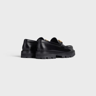 CELINE MARGARET LOAFER WITH TRIOMPHE CHAIN IN POLISHED BULL BLACK