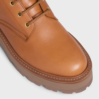 CELINE BULKY LACED UP BOOT IN CALFSKIN TAN