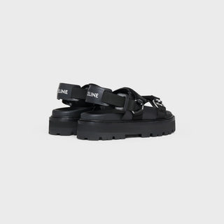 CELINE BULKY OUTDOOR SANDAL IN CALFSKIN BLACK