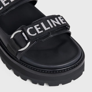 CELINE BULKY OUTDOOR SANDAL IN CALFSKIN BLACK