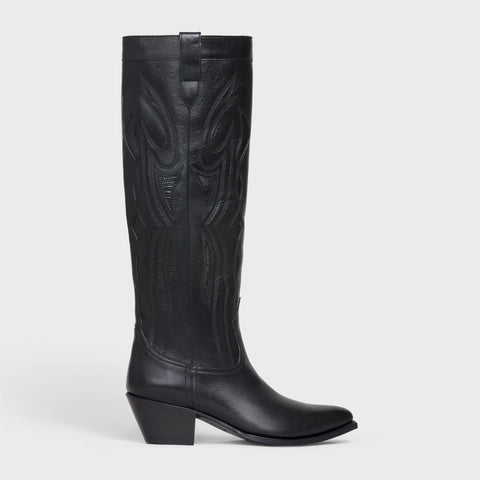 WESTERN BOOTS HIGH BOOT IN CALFSKIN BLACK