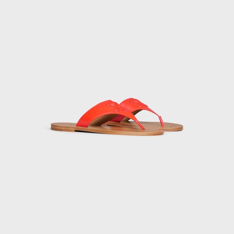 CELINE TRIOMPHE FLAT THONG IN CALFSKIN BURNT ORANGE