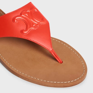 CELINE TRIOMPHE FLAT THONG IN CALFSKIN BURNT ORANGE