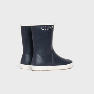 FLAT HALF BOOT LES BOTTES DE PONT CELINE IN NATURAL RUBBER NAVY