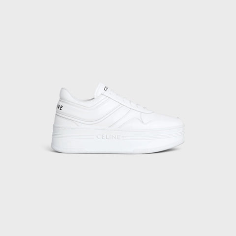 BLOCK SNEAKERS WITH WEDGE OUTSOLE IN CALFSKIN OPTIC WHITE