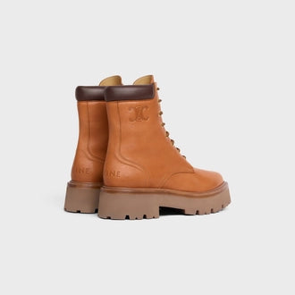 LACE-UP BOOT WITH TRIOMPHE CELINE BULKY IN CALFSKIN TAN