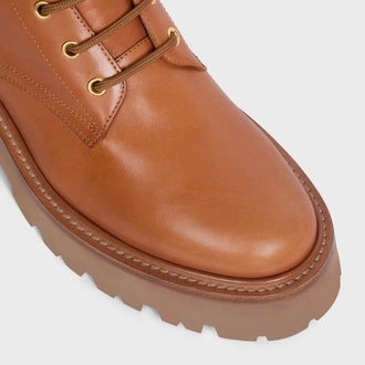 LACE-UP BOOT WITH TRIOMPHE CELINE BULKY IN CALFSKIN TAN