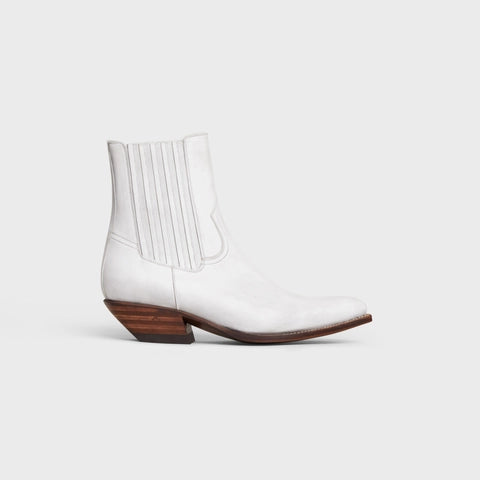 CRUISER BOOTS CHELSEA BOOT IN PAINTED CALFSKIN WHITE