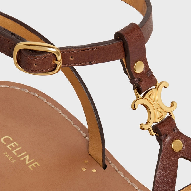 TAILLAT TRIOMPHE SANDAL IN VEGETABLE - TANNED CALFSKIN LIGHT BROWN