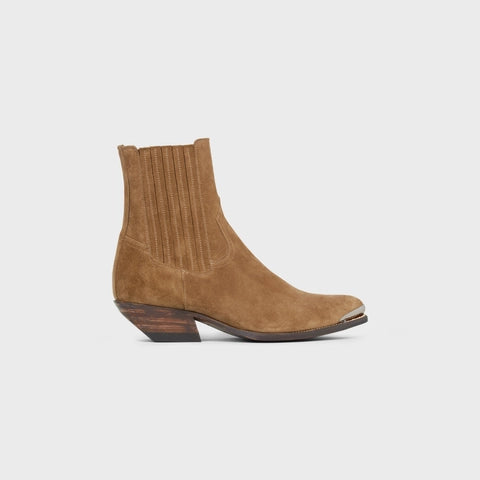 CRUISER BOOTS CHELSEA BOOT WITH METAL TOE IN SUEDE CALFSKIN HAVANA