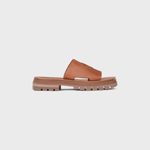 CLEA TRIOMPHE SLIDE IN VEGETABLE - TANNED CALFSKIN TAN