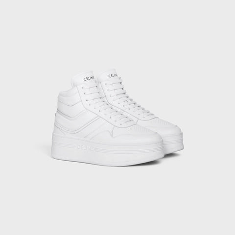 MID BLOCK SNEAKERS WITH WEDGE IN CALFSKIN OPTIC WHITE