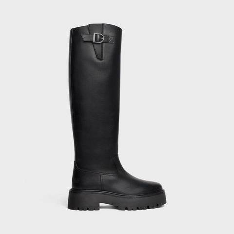 CELINE BUCKLED HIGH BOOT IN CALFSKIN BLACK