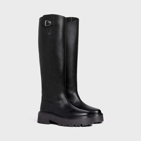 CELINE BUCKLED HIGH BOOT IN CALFSKIN BLACK