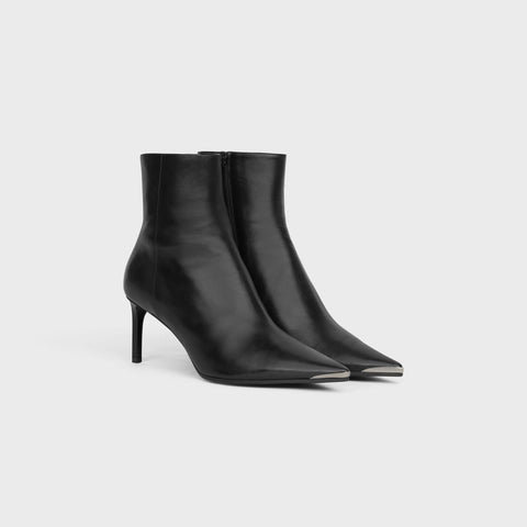 CELINE BOOTS METAL TOE FITTED ANKLE BOOT IN CALFSKIN BLACK