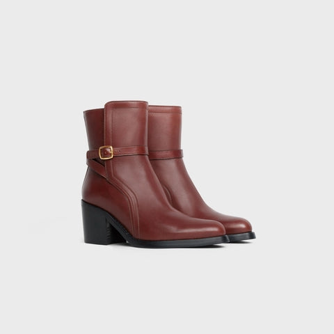 CELINE CONDÉ JODHPUR BOOT IN CALFSKIN DARK BROWN