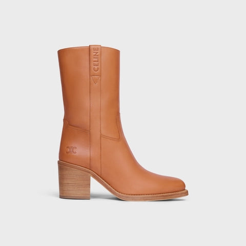 MID BOOT CELINE CONDÉ IN CALFSKIN TAN