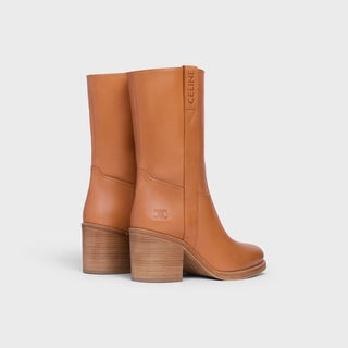 MID BOOT CELINE CONDÉ IN CALFSKIN TAN