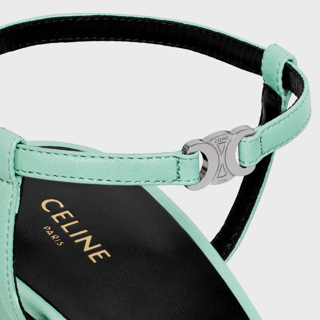 CELINE KITTEN TRIOMPHE IN SHEARLING AND LAMBSKIN WATER GREEN