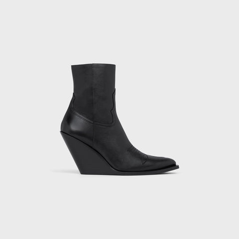 CELINE MOON ZIPPED BOOT IN CALFSKIN BLACK