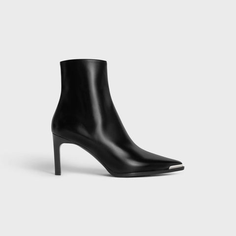 CELINE VERNEUIL ANKLE BOOT WITH METAL TOE IN CALFSKIN BLACK