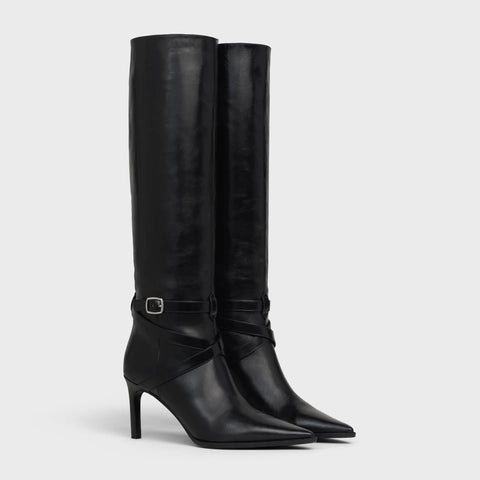 CELINE VERNEUIL HIGH BOOT IN CALFSKIN BLACK