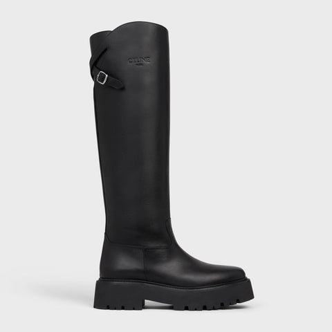 CELINE BULKY BUCKLED HIGH BOOT IN CALFSKIN BLACK