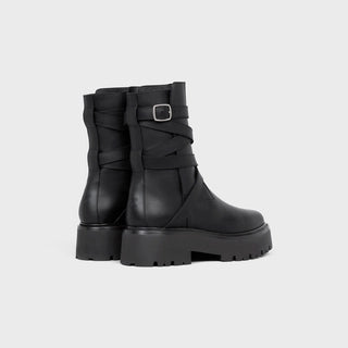 CELINE BULKY BUCKLED JODPHUR MEDIUM BOOT IN CALFSKIN