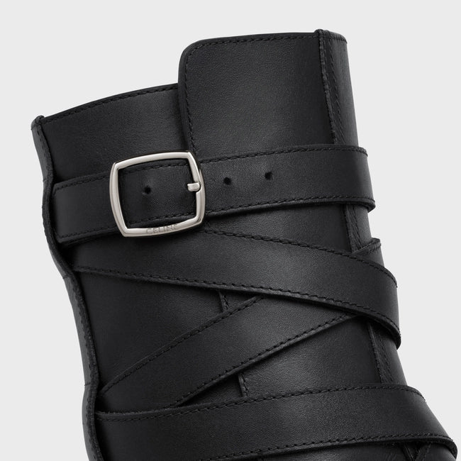 CELINE BULKY BUCKLED JODPHUR MEDIUM BOOT IN CALFSKIN