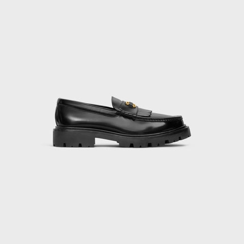 MARGARET LOAFER WITH TRIOMPHE FRAME IN POLISHED BULL BLACK