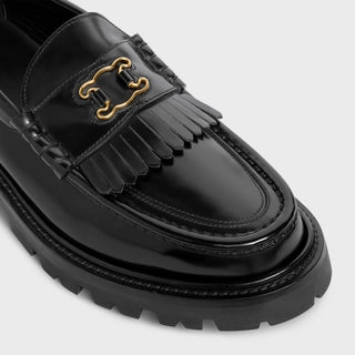 MARGARET LOAFER WITH TRIOMPHE FRAME IN POLISHED BULL BLACK