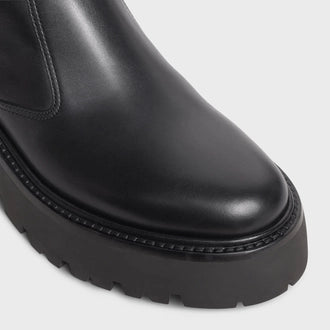 CELINE BULKY BOOTS WITH BACK ZIP AND TRIOMPHE IN CALFSKIN BLACK