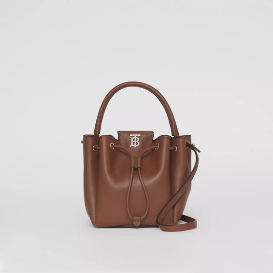 Monogram Motif Leather Bucket Bag