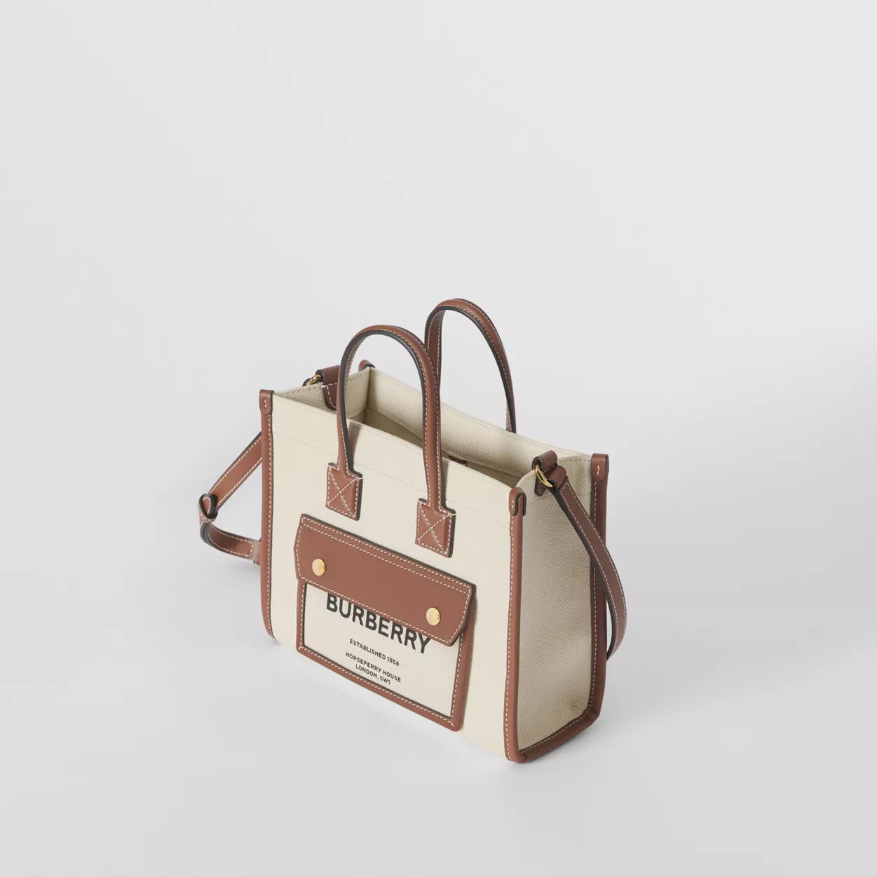 Two-tone Canvas and Leather Mini Freya Tote