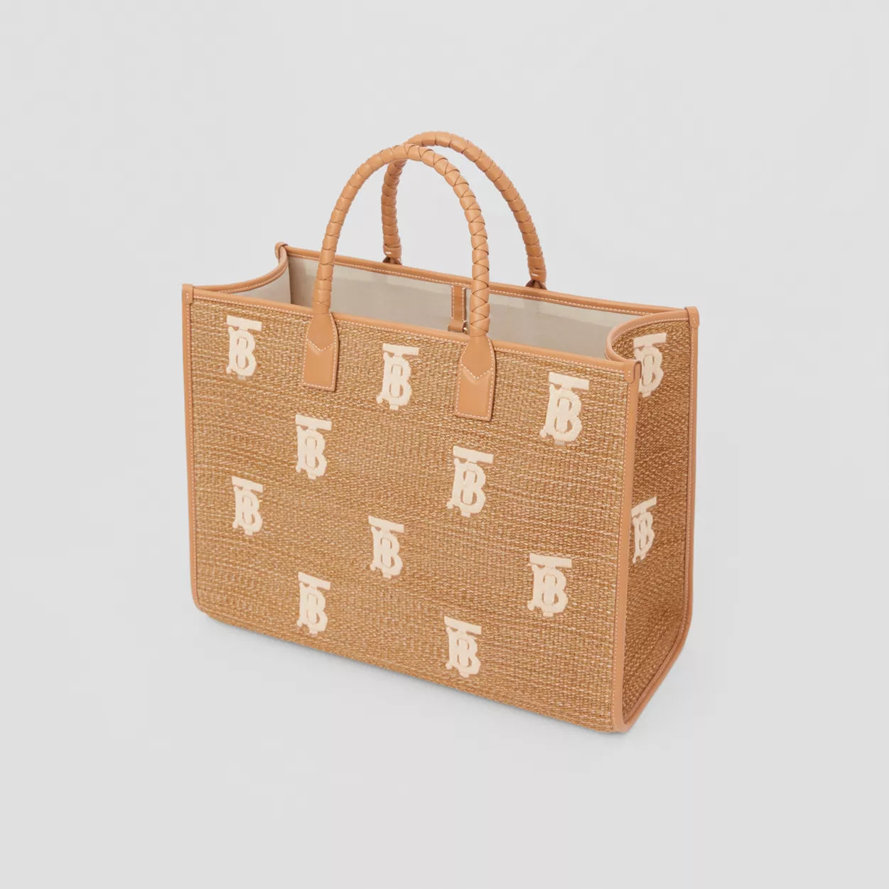 Monogram Raffia-effect Large Freya Tote