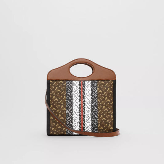 Mini Monogram Stripe Print Pocket Bag