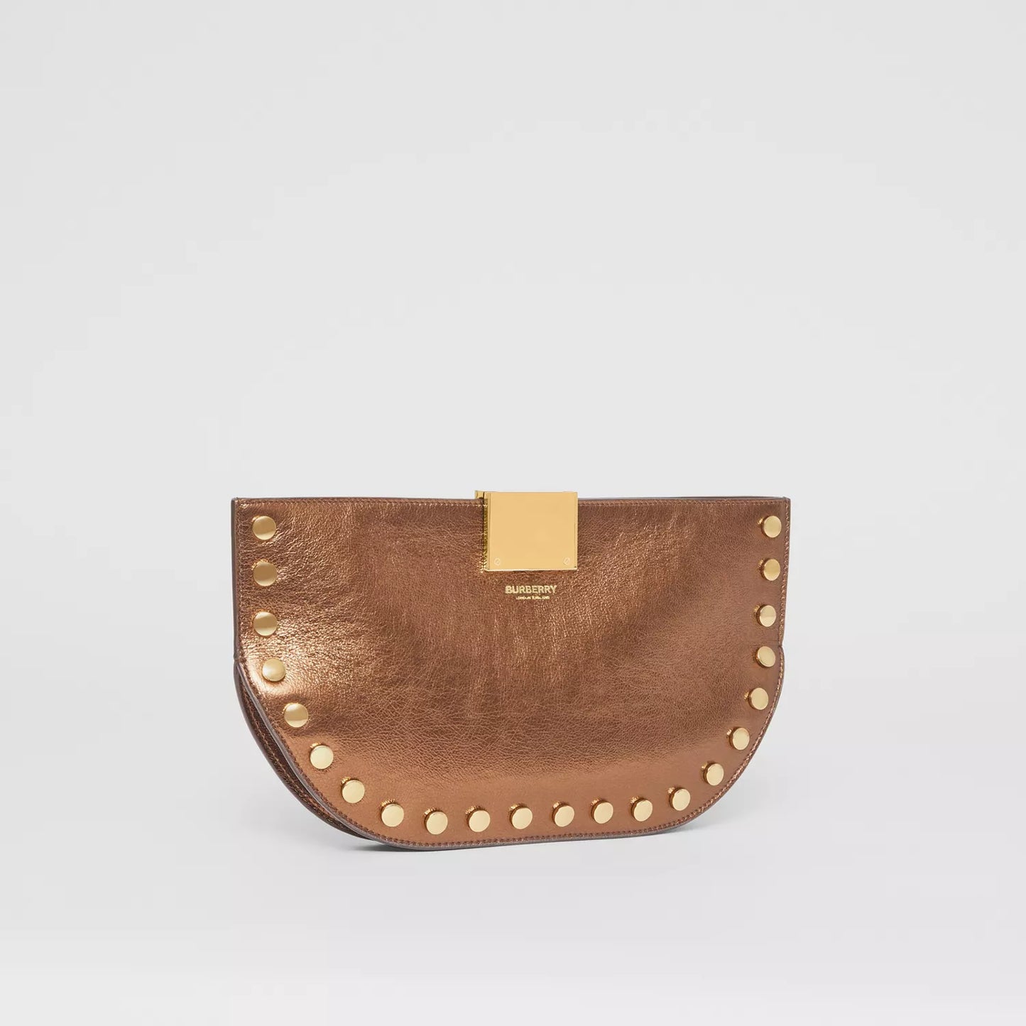 Studded Metallic Leather Olympia Clutch