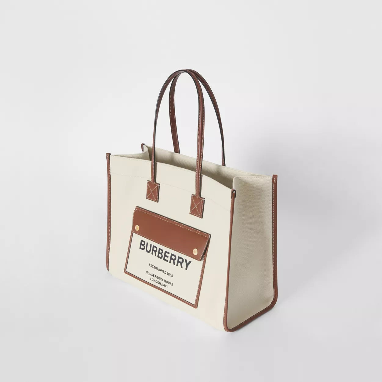 Two-tone Canvas and Leather Medium Freya Tote