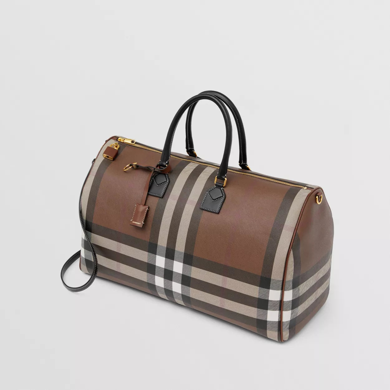 Check and Leather Extra Large Bowling Bag