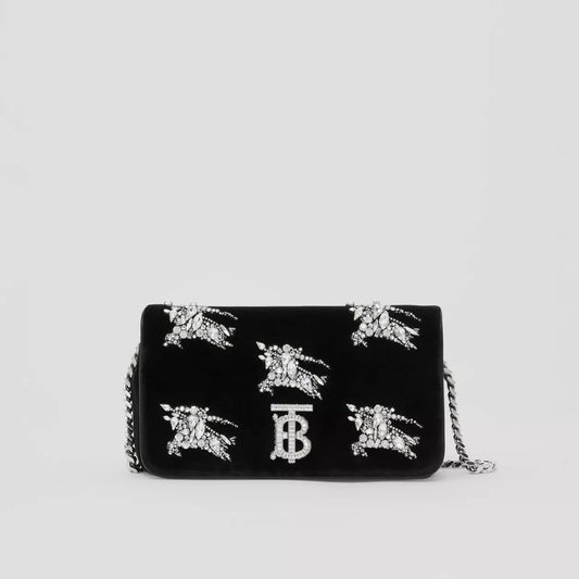 Crystal EKD Velvet Small Lola Bag