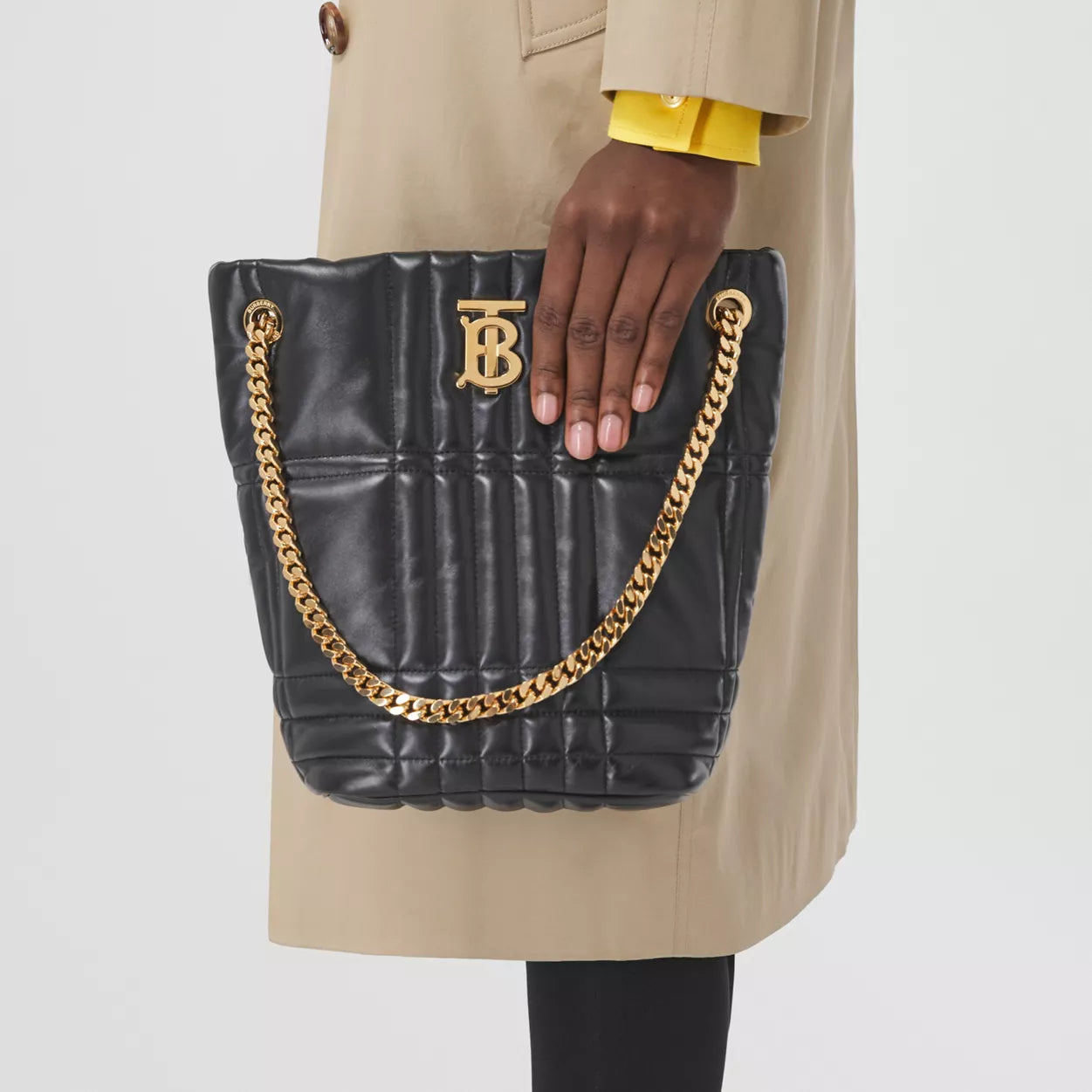 Quilted Leather Small Lola Bucket Bag